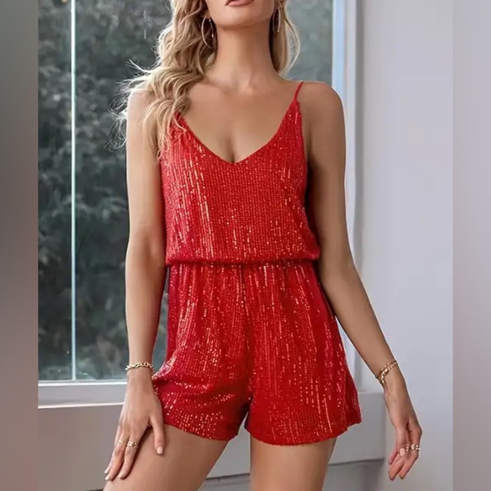 Red sequin jumper size S
